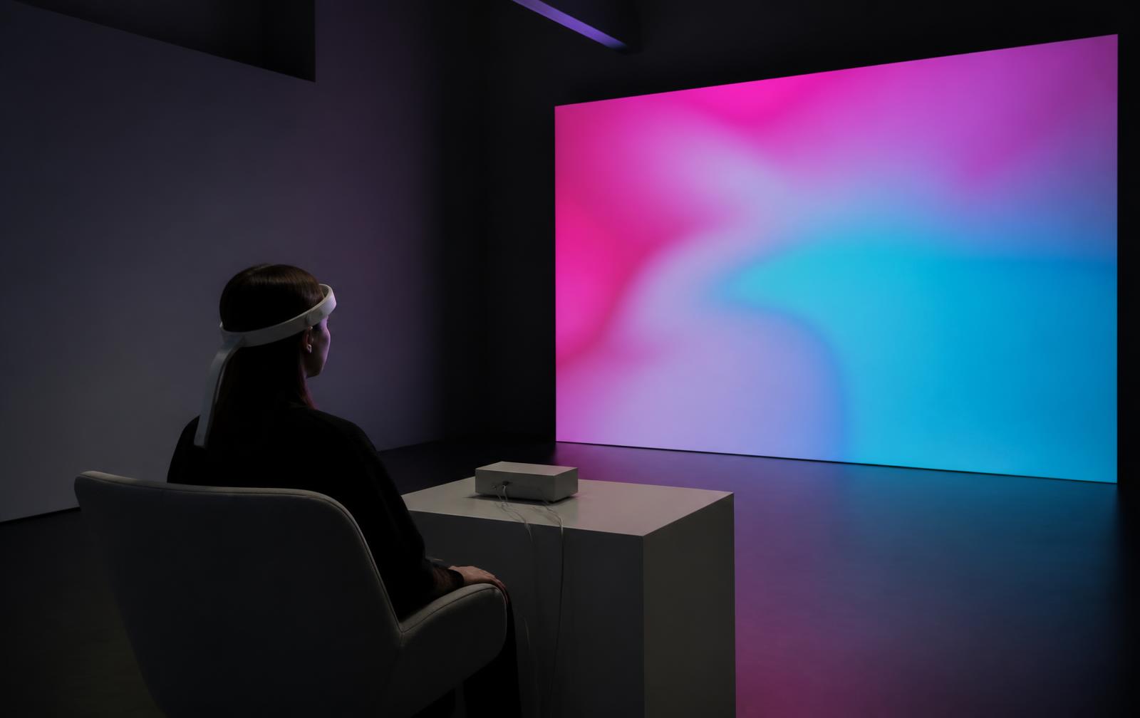 Installation study — live colour field from brain and heart
